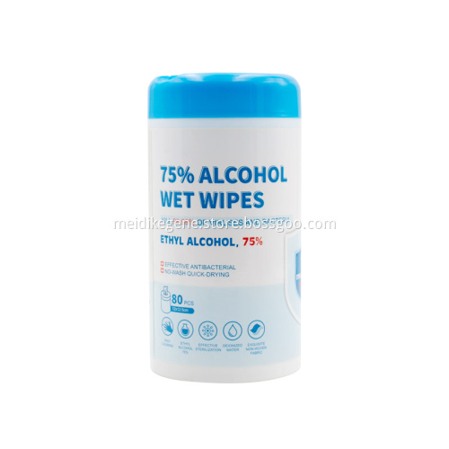 80 PCS Disposable Medical Non-woven 75% Alcohol Wet Wipes for Personal Cleansing Moisturizing Hand